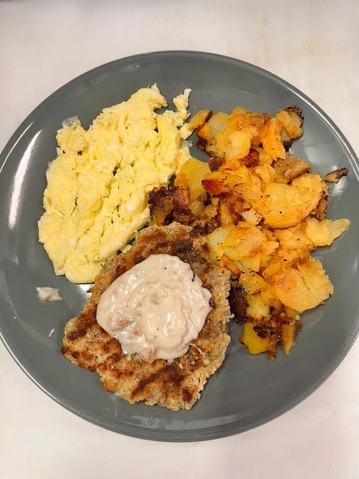 Country Fried Steak and Eggs.